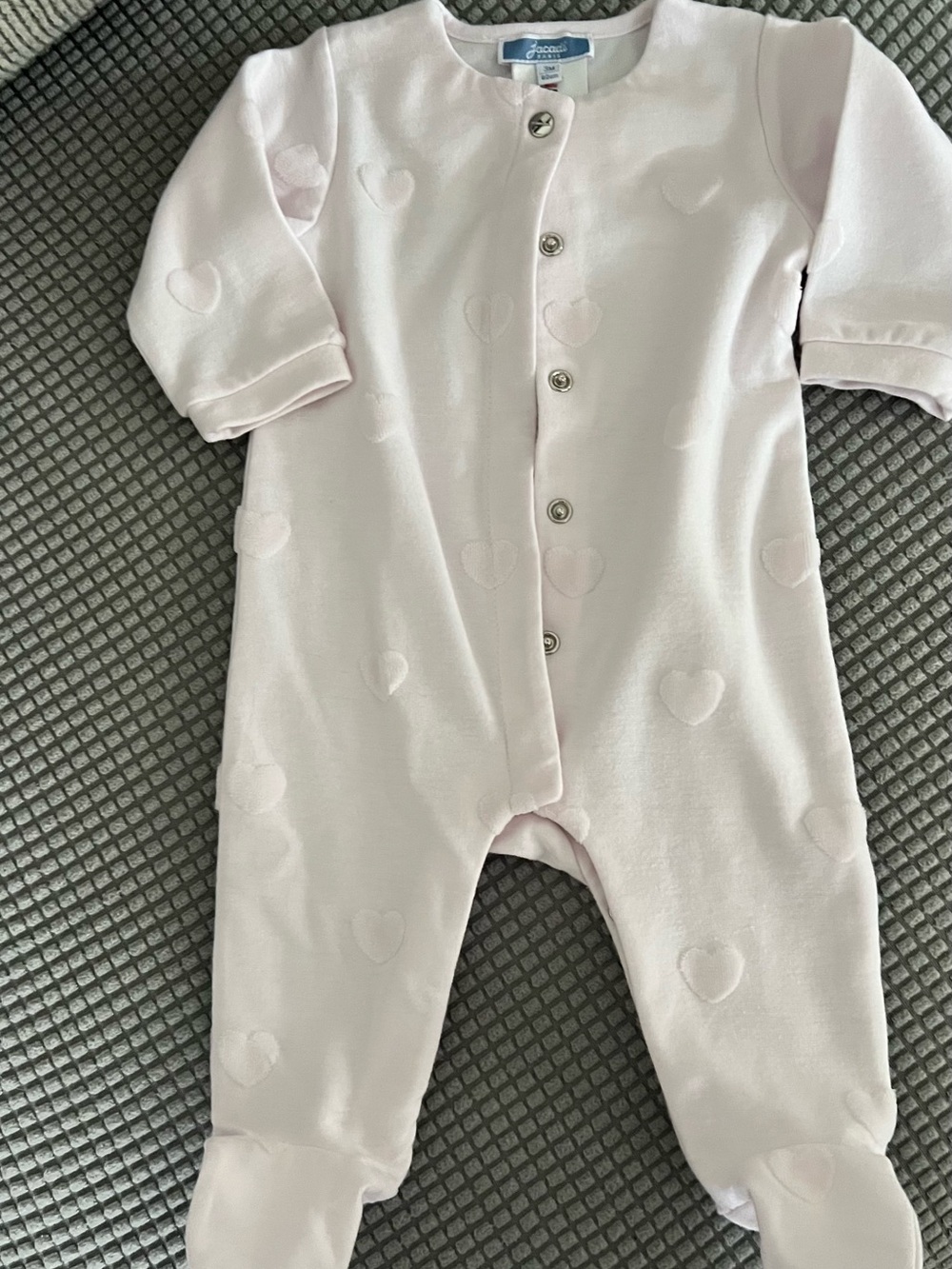 Jacadi Pink Heart One-Piece Sleeper